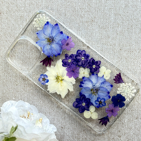 【限定セール❁】押し花スマホケース  iPhone14 NO.689 ◆撮影用商品/現品限り 2枚目の画像