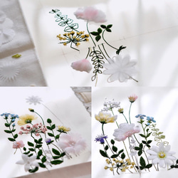 【新作ラッピング無料】　ガーデン刺繡のシルクのリボン　オートクチュール刺繡リングピロー 17枚目の画像