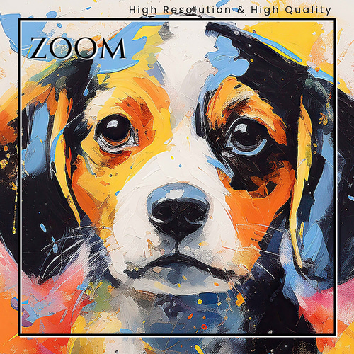 まなざし - ビーグル犬の子犬 No.4】ジークレー版画＊名入れOK！アート