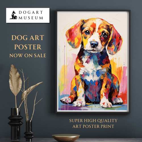 まなざし - ビーグル犬の子犬 No.5】ジークレー版画＊名入れOK！アート