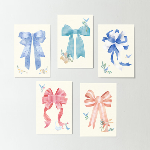 リボン・ポストカードセット ポストカード ギャラリーしろくま 通販