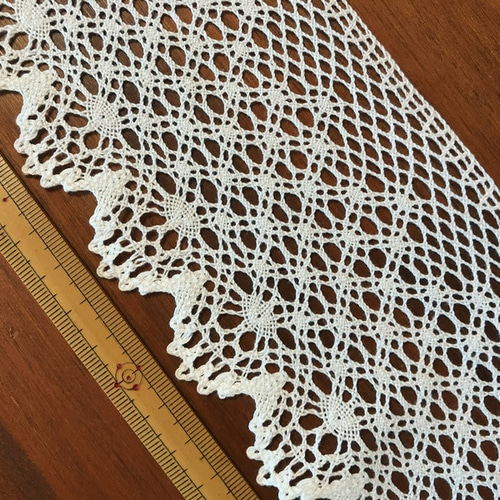 再販】3m コットントーションレース 片耳スカラップ 日本製 lace-No 