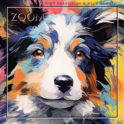 【まなざし - ボーダーコリー犬の子犬 No.3】アートポスター 犬の絵 犬の絵画 犬のイラスト 3枚目の画像