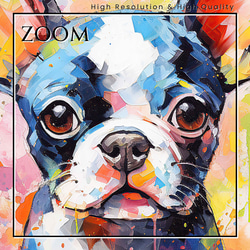 【まなざし - ボストンテリア犬の子犬 No.1】アートポスター 犬の絵 犬の絵画 犬のイラスト 3枚目の画像