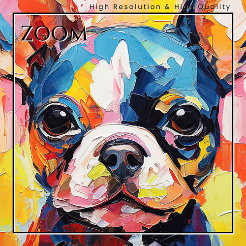 まなざし - ボストンテリア犬の子犬 No.4】アートポスター 犬の絵 犬の