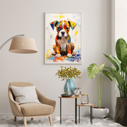 【まなざし - ボクサー犬の子犬 No.1】アートポスター 犬の絵 犬の絵画 犬のイラスト 7枚目の画像