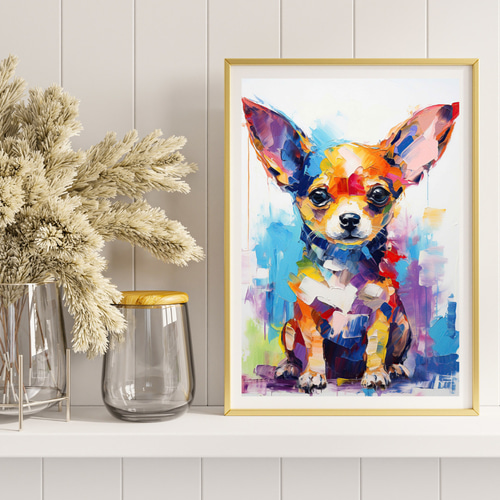 まなざし - チワワ犬の子犬 No.1】アートポスター 犬の絵 犬の