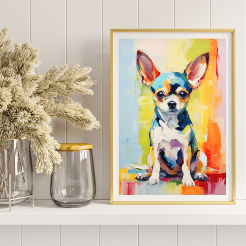 まなざし - チワワ犬の子犬 No.2】アートポスター 犬の絵 犬の