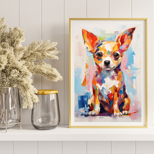 子犬 犬 犬の絵 絵画 - メルカリ