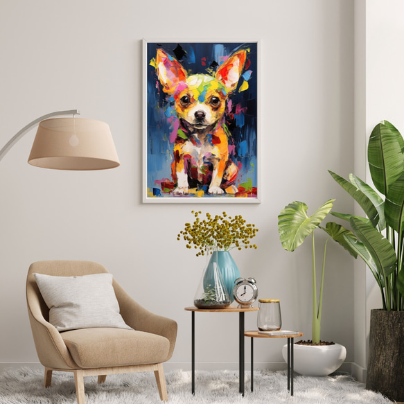 【まなざし - チワワ犬の子犬 No.5】アートポスター 犬の絵 犬の絵画 犬のイラスト 7枚目の画像