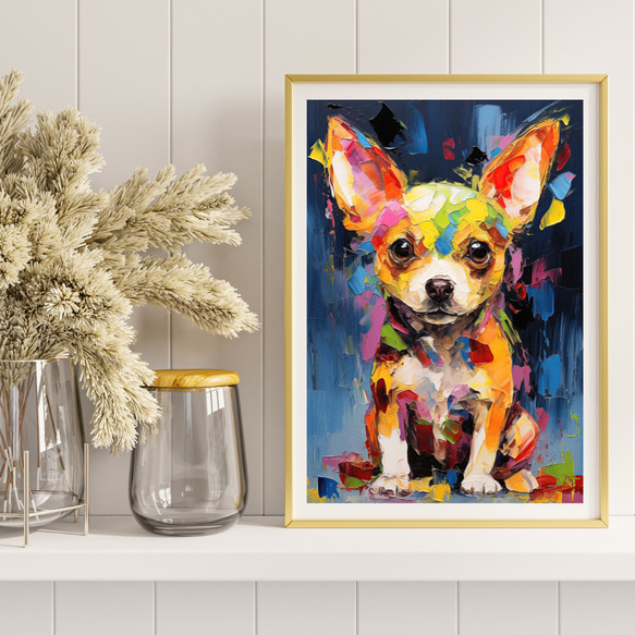 【まなざし - チワワ犬の子犬 No.5】アートポスター 犬の絵 犬の絵画 犬のイラスト 8枚目の画像