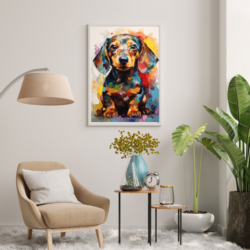 犬　絵 まなざし - バーニーズマウンテン犬の子犬 No.1】アートポスター