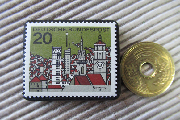 ドイツ　建築切手ブローチ9416 3枚目の画像