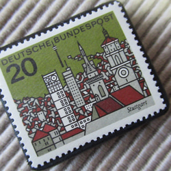 ドイツ　建築切手ブローチ9416 2枚目の画像
