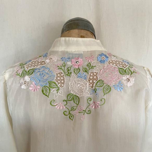 vintage flower embroidery shirt 15枚目の画像