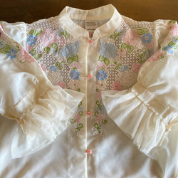 vintage flower embroidery shirt 18枚目の画像