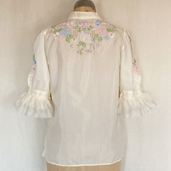 vintage flower embroidery shirt 12枚目の画像