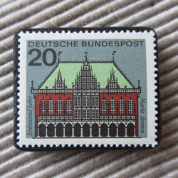 ドイツ　建築切手ブローチ9418 1枚目の画像