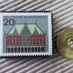 ドイツ　建築切手ブローチ9418 3枚目の画像