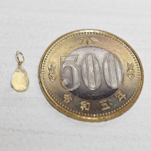 ж14kgf 18金に変更可能 天然石エチオピア産オパールブリオレットBチャーム　素材 2枚目の画像