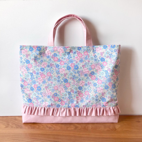 お花とリボンのフリル入園入学3点セット レッスンバッグ+シューズ