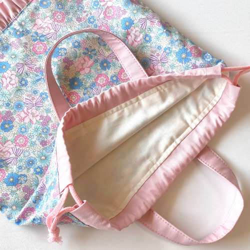 お花とリボンのフリル入園入学3点セット レッスンバッグ+シューズ