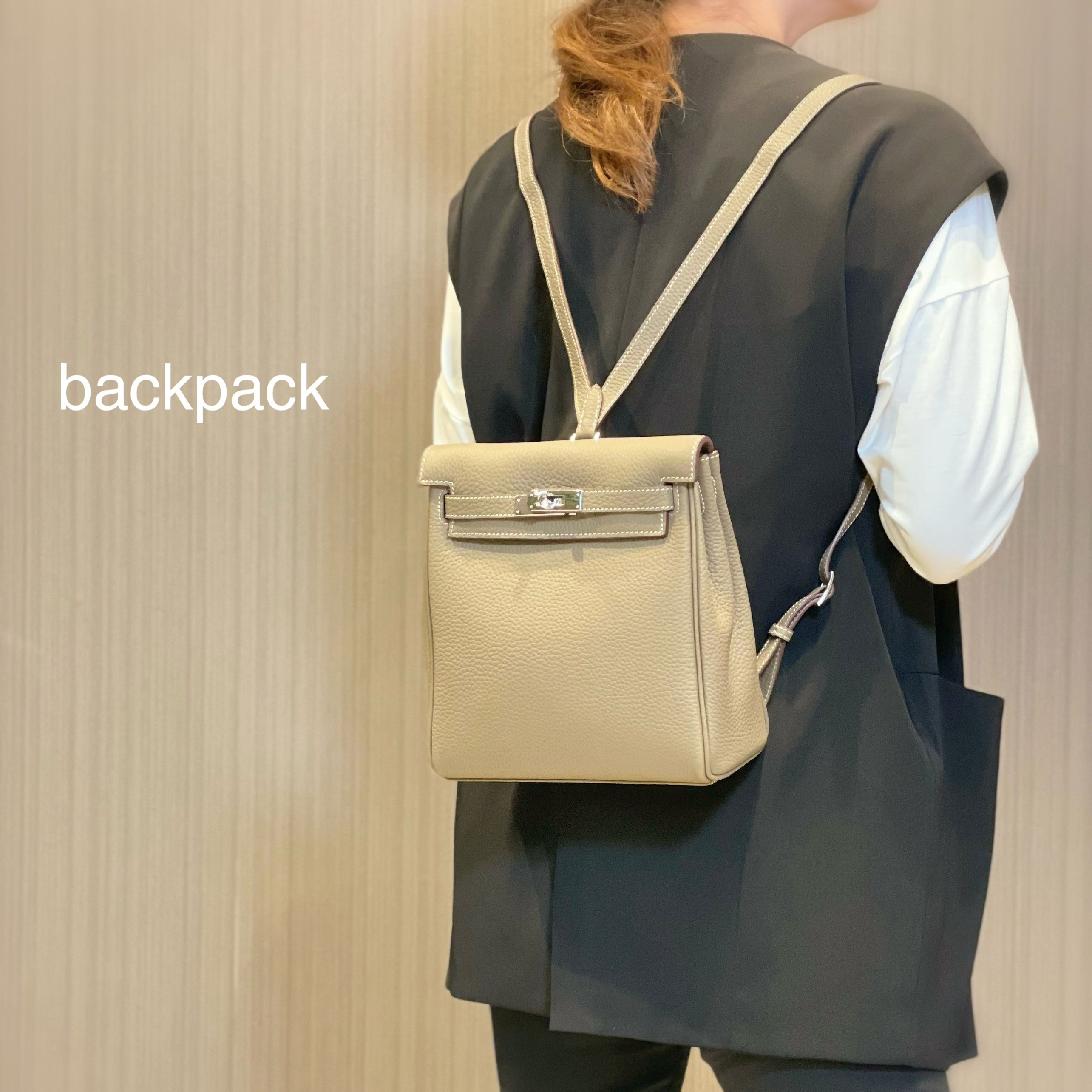 ★今だけ限定価格★牛革レザー　コンパクトリュック　ベージュ