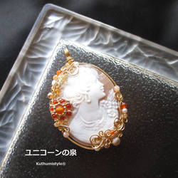 超大型　シェル　カメオ　ルース　アクセサリー　ジュエリー　作者不明　刻印有 超大型 シェル カメオ ルース アクセサリー ジュエリー 作者不明 刻印有