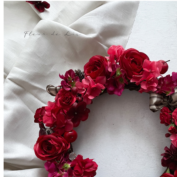 艶やかな red rose wreathe （mini） 6枚目の画像