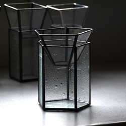 ステンドグラス　水耕栽培ケース　５角形 1枚目の画像