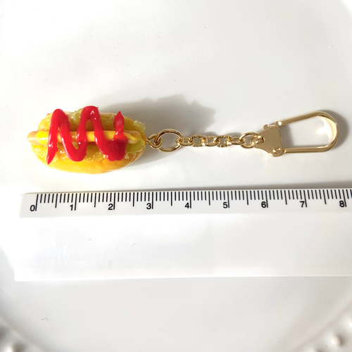 ホットドック キーホルダー 食品サンプル フェイクフード 個性的 パン