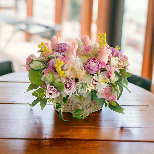 光触媒 チューリップの春アレンジメント アーティフィシャルフラワー