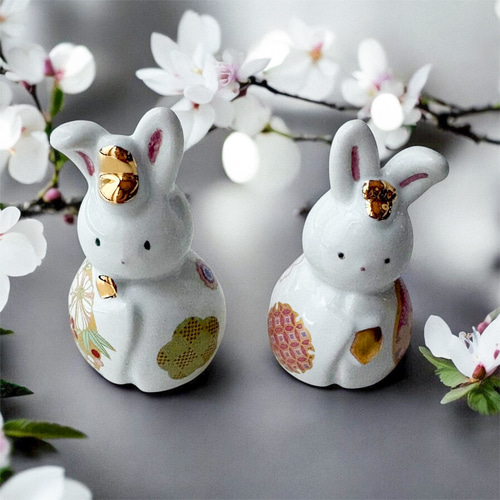 今期販売終了】オーダー名前入り コンパクトうさぎ雛人形 ひな祭り