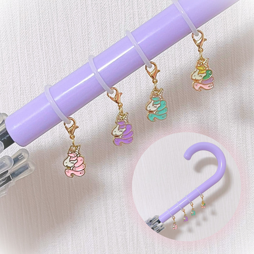 ユニコーン ゆめかわ チャーム パーツ 4個セット チャーム YUZUMOMO