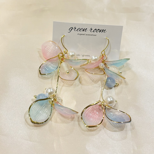 さくらの花びらピアスorイヤリング ハンドメイドアクセサリー ピアス 