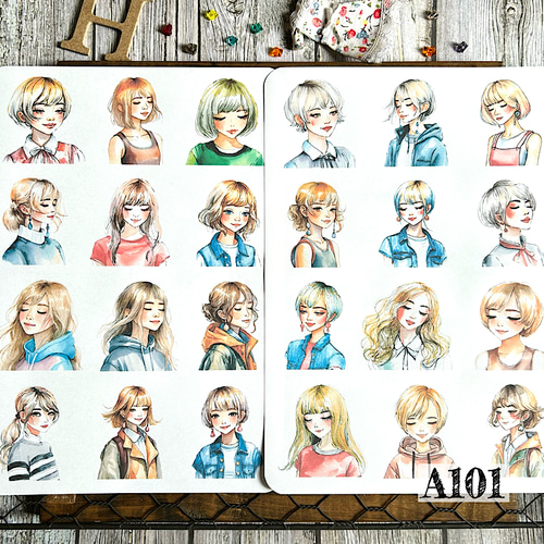 お裾分け　コラージュ N18✦標本急蔵✦83枚入・6種コラジュー素材Samples Urgen to