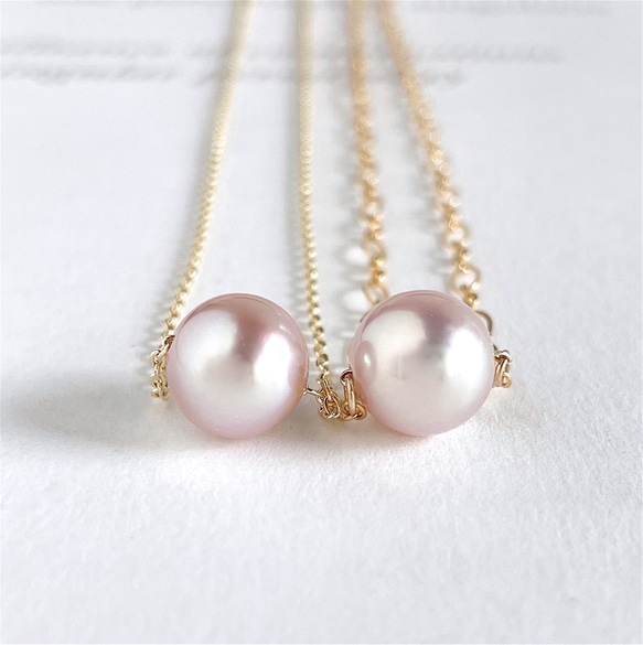 櫻花粉紅淡水珍珠設計鏈吊飾 (k14gf) 第12張的照片