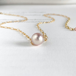 櫻花粉紅淡水珍珠設計鏈吊飾 (k14gf) 第1張的照片