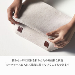 使用了輕量結實的棉麻帆布的側背包【駝色 / camel】 第10張的照片
