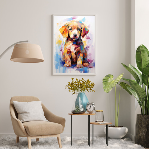 まなざし - ゴールデンレトリバー犬の子犬 No.4】アートポスター 犬の
