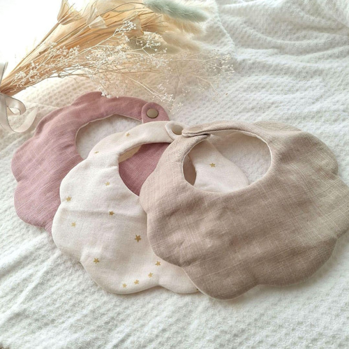 ハンドメイドスタイ もくもくスタイ ビブ ナチュラルカラー スタイ