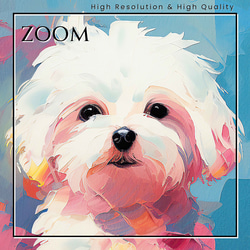 【まなざし - マルチーズ犬の子犬 No.3】アートポスター 犬の絵 犬の絵画 犬のイラスト 3枚目の画像
