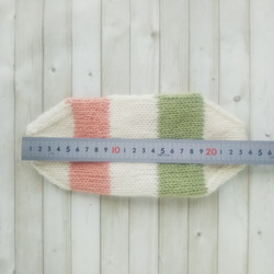 あったかウールの手編み靴下(4色ボーダー)底面24×10.5cm『Creema限定』 3枚目の画像