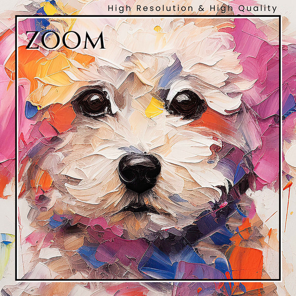 【まなざし - プードル犬の子犬 No.1】アートポスター 犬の絵 犬の絵画 犬のイラスト 3枚目の画像