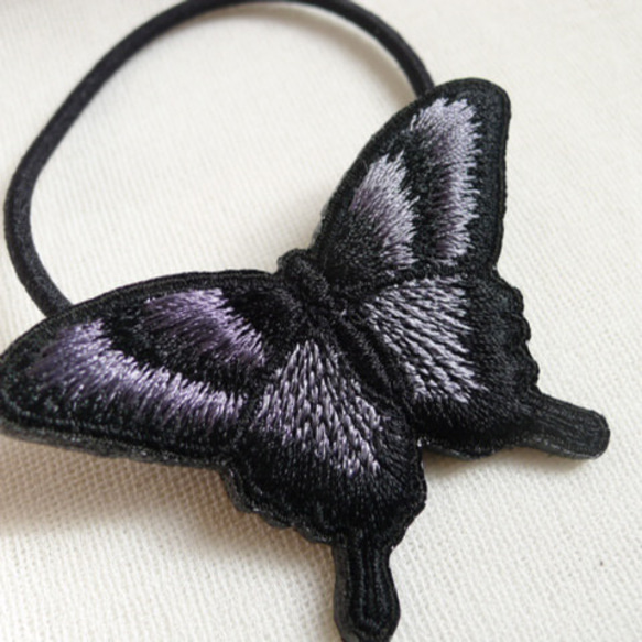 黒とグレーのアゲハ蝶ヘアゴム 10枚目の画像