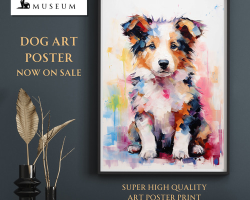 まなざし - ラフコリー犬の子犬 No.1】ジークレー版画＊名入れOK