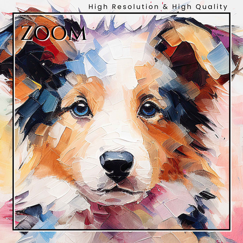 まなざし - ラフコリー犬の子犬 No.1】ジークレー版画＊名入れOK