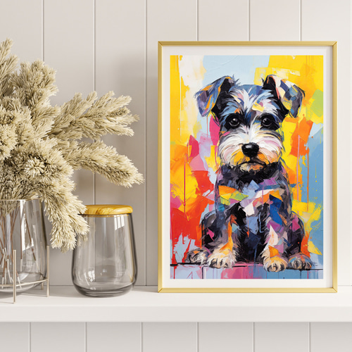 様々な犬の絵 楽天市場】アートパネル 犬 33×33cm 動物 モダン 玄関 絵 壁