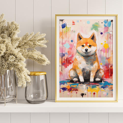 まなざし - 柴犬の子犬 No.2】ジークレー版画＊名入れOK！アート