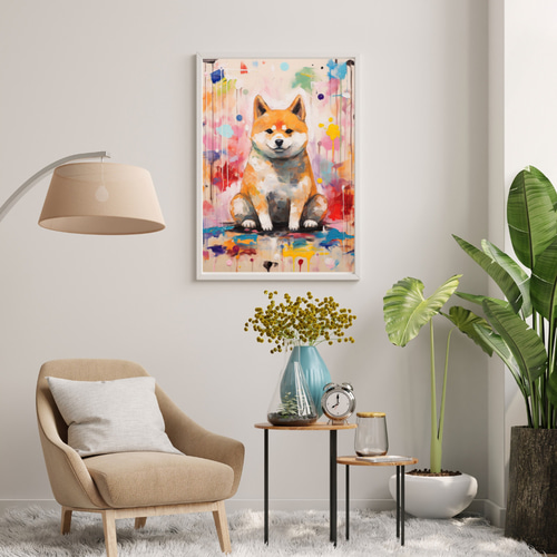 まなざし - 柴犬の子犬 No.2】ジークレー版画＊名入れOK！アート